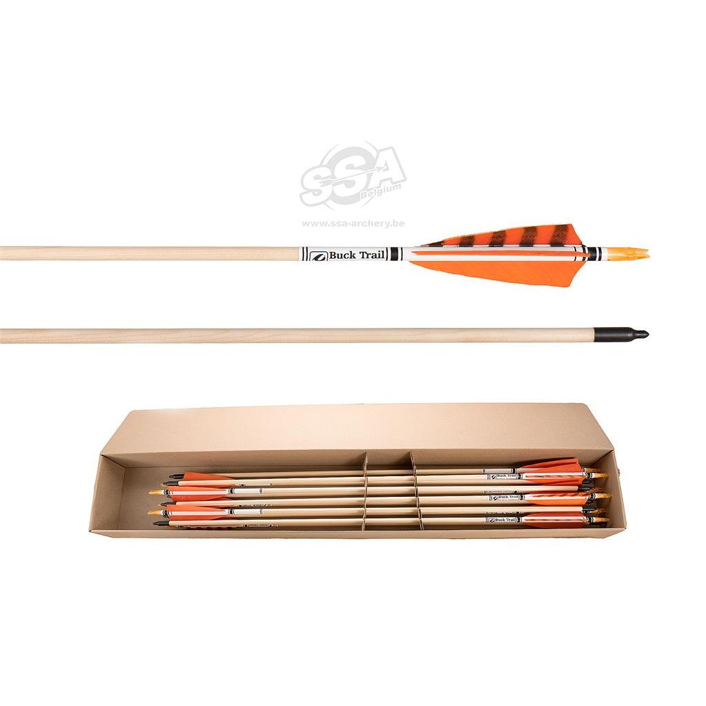 Buck Trail Wooden Arrow Deluxe 12pk - trepil til tradbue