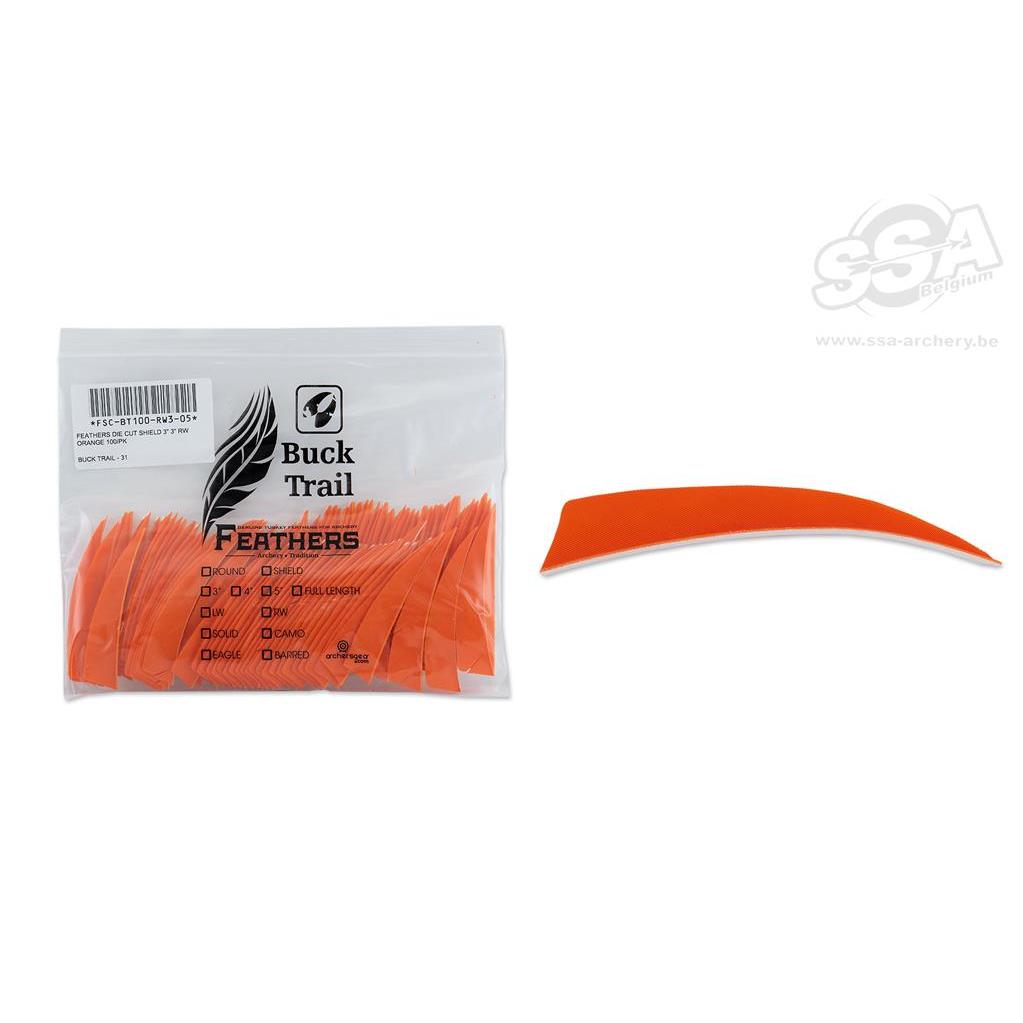 Buck Trail Shield 4'' RW Kalkunfjær-BueBua - Din bueforhandler!