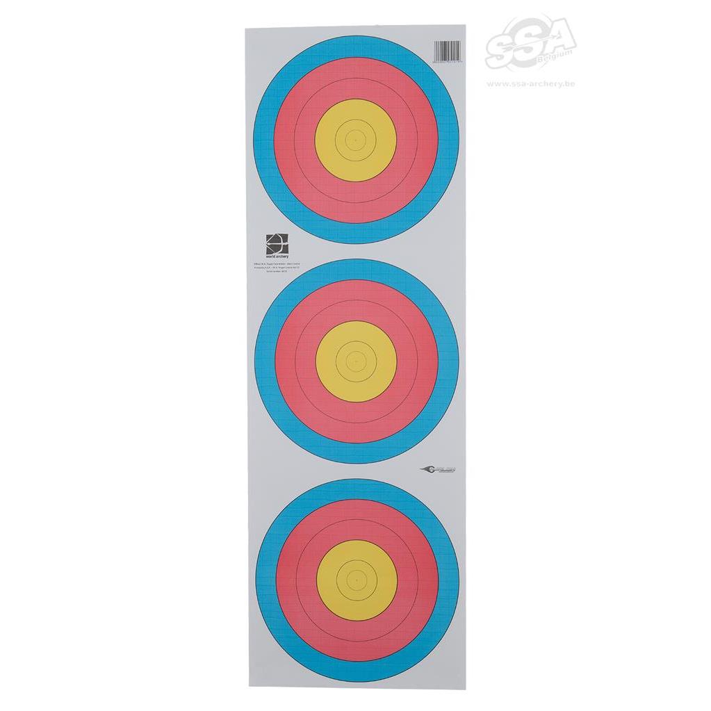 FITA/WA 60cm 3-spot skive, vertikal 10pk-Blinkansikt-BueBua - Din bueforhandler!